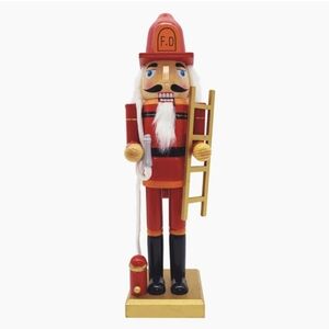 Fireman 14 inch Real Wood Nutcracker by TX USA BNWT 1 LEFT